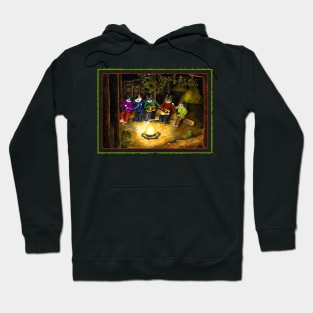 cats singing by bonfire Hoodie